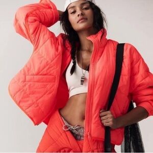 NWT Free People Pippa Packable Puffer Jacket Watermelon Pink Small
